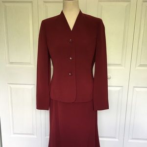 Kasper Maroon Dressy Work Suit Size 4